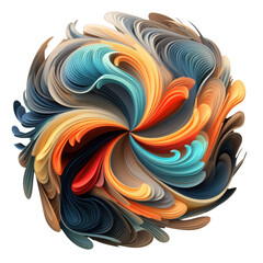 Abstract swirl of layered paper shapes