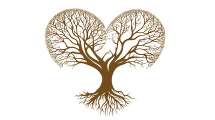 Heartwood Tree Roots Vector Illustration with Woodgrain Texture