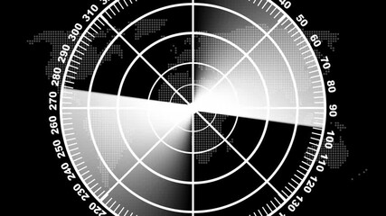 Radar screen animation, radar direction scan for target, searching HUD interface, radar hologram screen object on map radar targets and futuristic user interface computer system and technology concept - Powered by Adobe