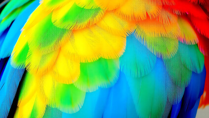 Obraz premium blue and yellow macaw feathers