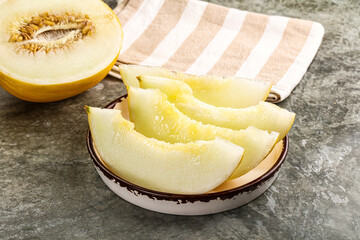 Sweet juicy ripe melon slices