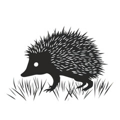 A hedgehog silhouette in the grass art