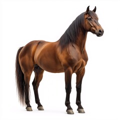 Obraz premium Majestic Brown Stallion in Equestrian Sports. A Beautiful Horse Portrait in Nature