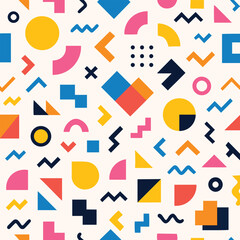 Bold Colorful Geometric Seamless Pattern