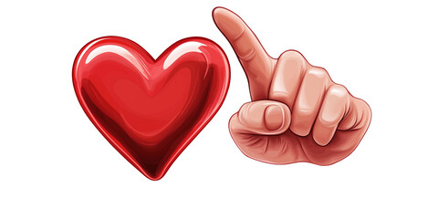 Hand gesture forming a heart symbol to express love. Perfect for Valentine’s Day themes, romance, affection, and emotional connection on white background.