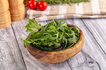 Fresh green ruccola salad leaves