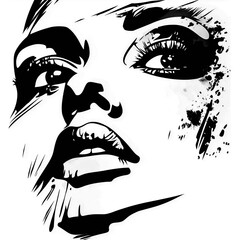 Stencil sketch illustration artwork with clean lines and artistic style. Isolated on a white or transparent background, perfect for design and creative use.
