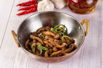 Asian cuisine roasted enoki mushrooms