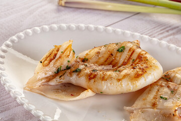 Fresh grilled calamari with herbs