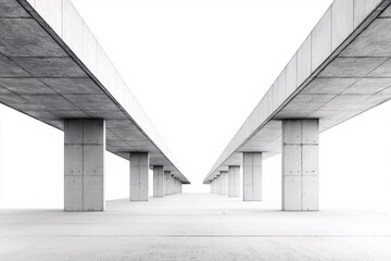 Minimalist Architecture. Embracing Concrete Symmetry and Modern Design with Geometric Lines and Negative Space