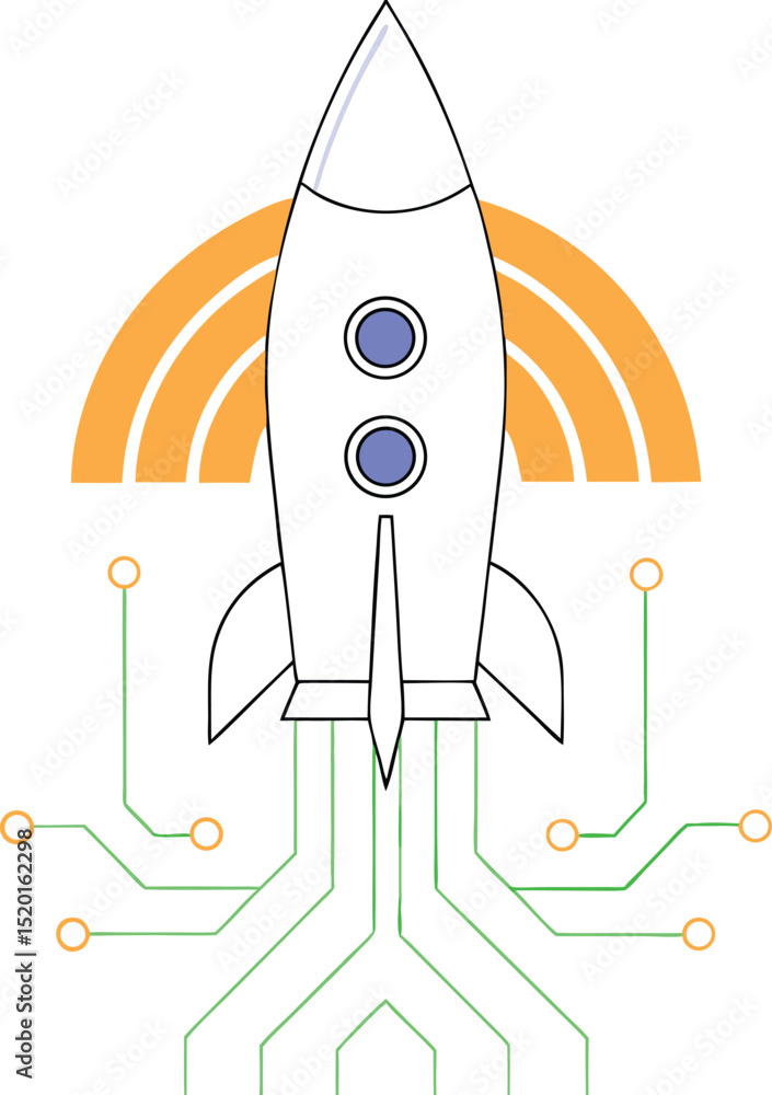 Poster abstract digital antenna design with circuit board style for modern communication concepts
