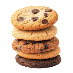 Delicious assortment of freshly baked cookies stacked on top of each other in a tempting display for dessert lovers