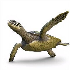 Naklejka premium Sea Turtle Swimming Underwater. Exploring Marine Life and Conservation in Aquatic Ecosystems