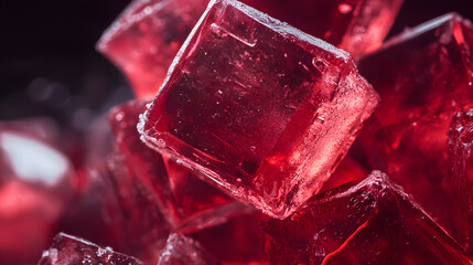 Crystalline lyophilized collagen cubes from bovine sources a sought after dietary supplement Magnified at 1 5x image width 23mm