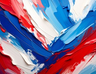 acrylic paint texture background. Abstract, white, red, and blue brushstrokes. Wallpaper