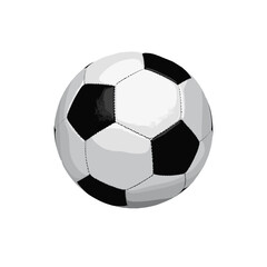 Naklejka premium Classic black and white soccer ball with hexagonal patterns on a white background