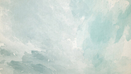 Fototapeta premium Abstract Soft Aqua Blue Watercolor Texture Background - Gentle Artistic Paint Wash for Serene Designs, Invitations, and Peaceful Banners, Old Brown Paper Background, Brush Watercolor Background