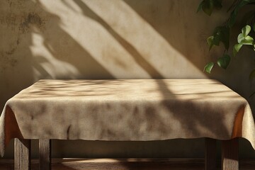 Rustic Charm. Inviting Dining Table with Natural Light and Earthy Tones for a Cozy, Minimalistic Interior