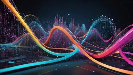 Abstract data visualization illustrating networks connectivity and financial market analysis in a modern digital environment - Powered by Adobe