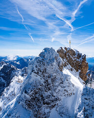 SnowCovered Summit Zugspitze With Golden