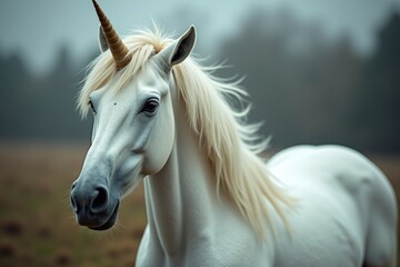 Obraz premium white unicorn, gorgerous fantasy creature