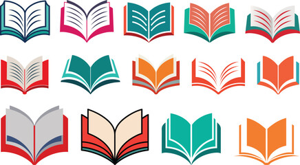 educational book logo set vector illustration