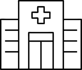 Obraz premium Hospital Building Icon with Editable Stroke Modern Outline Design for Healthcare and Medical Related Projects Isolated on White Background
