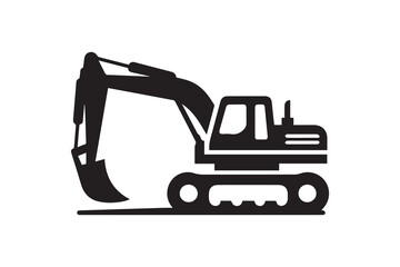  A   Digger silhouette with a simple, understated design set against a white background
