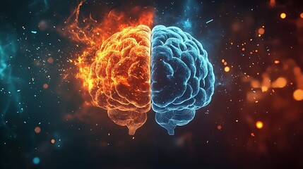 Fototapeta premium human brain in fire