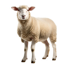 Fototapeta premium Young sheep standing isolated on transparent background