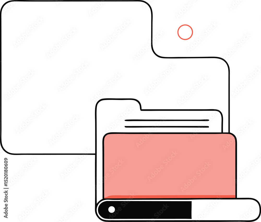 Poster minimalist illustration of a folder symbol with transparency perfect for designs