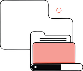 Minimalist illustration of a folder symbol with transparency perfect for designs