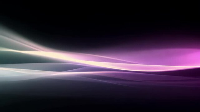 Abstract cinematic waves flowing on black background