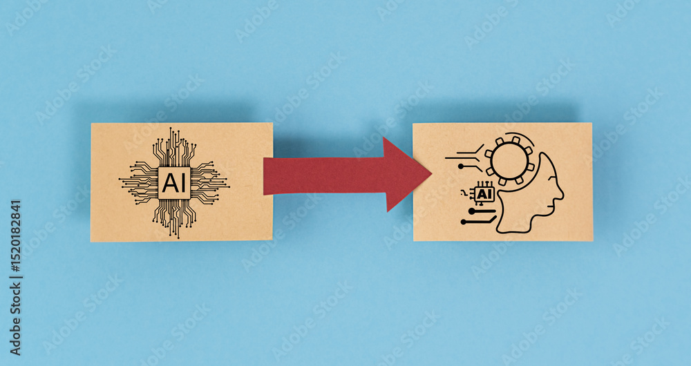 Poster a brain and a computer chip are shown side by side
