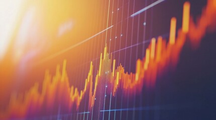 Financial Growth Chart with Abstract Colorful Line Graph Visualization