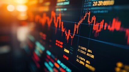 Financial Stock Market Data Visualization with Bright Candlestick Graphs