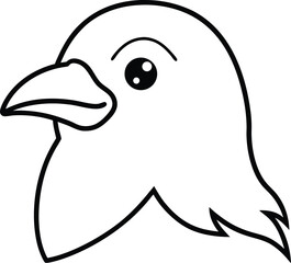 jungle babbler head icon line art vector illustration on transparent background