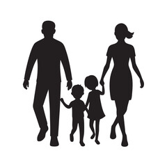 Family Walking Holding Hands Together