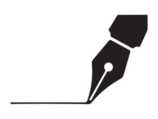 Simple black silhouette of a vintage fountain pen.
