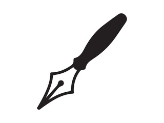 Simple black silhouette of a vintage fountain pen.
