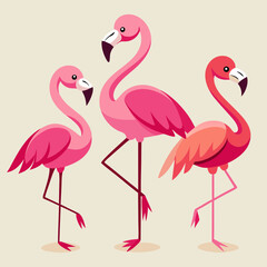 set of pink flamingos