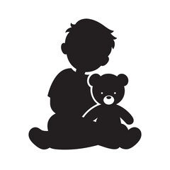 Child Sitting With Teddy Bear