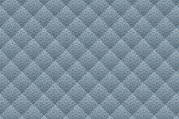 Elegant Light Blue Quilted Fabric with Damask Pattern