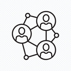 People network icon vector for social media and collaboration UI