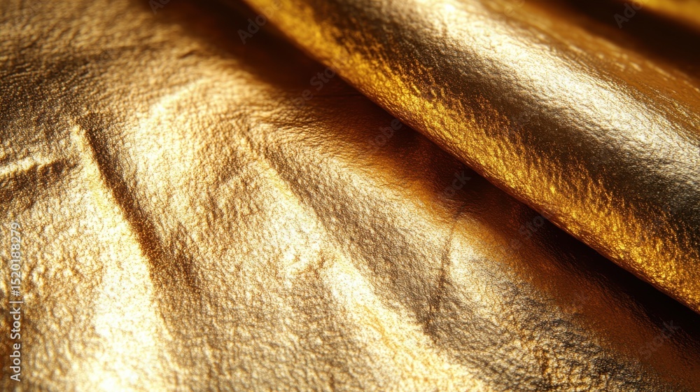 Poster gleaming golden texture with shimmering light reflections and depth