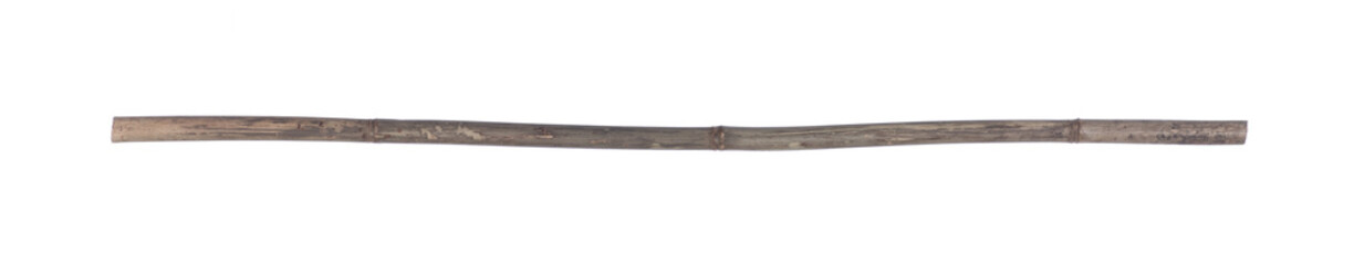 long bamboo stick isolated on white background