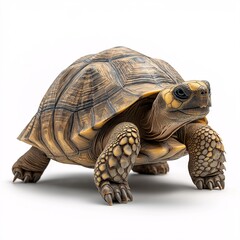 Obraz premium Close-Up Photography of a Tortoise. Detailed Shell Texture and Slow Movement in its Natural Habitat