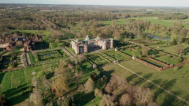 Establishing Aerial View Overlooking Hatfield Town &ndash; Scenic Drone Footage

