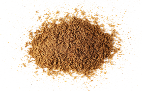 Garam masala ground pile, minced spice blend, isolated on white, clipping	 