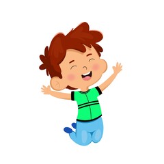 Vactor kids image,Cute boy jump vactor image , cute boy cartoon character jump vactor illustration	